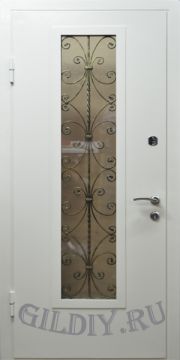 Дверь со стеклом и ковкой ДСК3