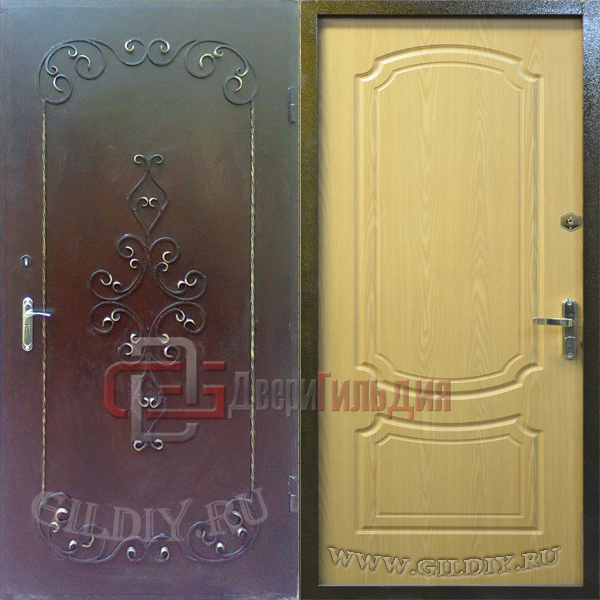 Стальная дверь с ковкой КД-13