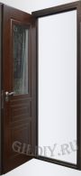 Дверь со стеклом и ковкой ДСК4